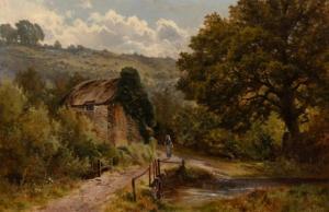 COLLIER Arthur Bevan,Landscape with a Cottage beside a Stream,1878,William Doyle 2021-07-29