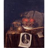 COLLIER Evert 1640-1707,A VANITAS STILL LIFE OF A CROWN, AN ORB, A SCEPTRE,1707,Sotheby's 2003-01-23