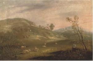 COLLIER J 1760-1820,A shepherd and his flock on a hillside with cottag,Christie's GB 2005-10-05