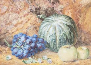 Collier Thomas Fredrick,Still Life Group of Grapes, Raspberries, Pumpkin a,1874,Adams 2021-03-24