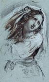 COLLIN Alexandre Marie 1798-1873,Étude de femme pleurant,Robert FR 2014-03-28