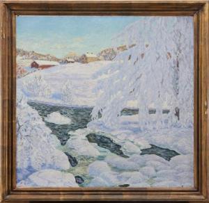 COLLIN Alfred 1880-1944,Vårvinterlandskap från Dalarna,Uppsala Auction SE 2019-08-27