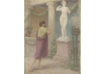 COLLIN Louis J.R,Demetrios la contemplait avec tendresse (Compos,c. 1909,Mainichi Auction 2021-01-15