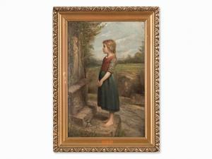COLLINET Joseph Jules 1822-1903,Girl And A Statue Of A Madonna,1888,Auctionata DE 2016-10-22