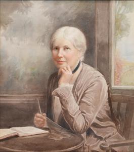 COLLINGS Keturah,Portrait of a Lady, seated half length at a table ,Mellors & Kirk 2022-03-08