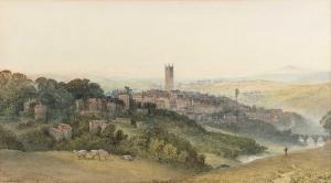 COLLINGWOOD SMITH William 1815-1887,Sunrise over Ludlow, Shropshire,Mallams GB 2024-07-10