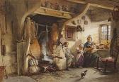 COLLINGWOOD William 1819-1903,COTTAGE INTERIOR WITH MOTHER AND CHILDREN,1847,Whyte's IE 2014-09-29