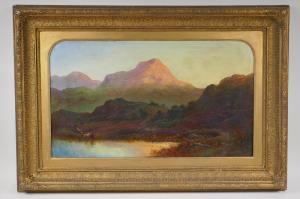 COLLINGWOOD William,Sunlit mountain landscape with cattle watering,Crow's Auction Gallery 2022-08-03