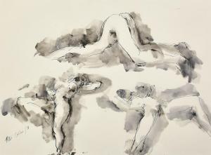 COLLINS PETER 1935,study of a female nude in three positions,1998,John Nicholson GB 2024-01-24