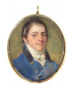 COLLINS Richard,Portrait of Mr L F Cork, wearing a blue coat with ,1802,Sworders 2021-09-14