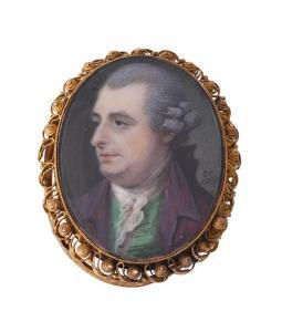 COLLINS Samuel,A gentleman wearing mauve coat, green waistcoat, w,1777,Dreweatts 2021-12-16