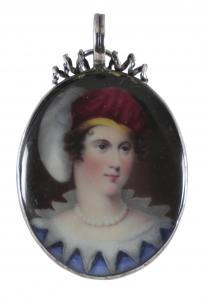 COLLINS Samuel,Portrait miniature of a lady wearing a red velvet ,Woolley & Wallis 2020-03-04