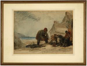 COLLINS William 1788-1847,Figures on Cromer Beach,1834,John Moran Auctioneers US 2009-09-29