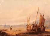 COLLINS WILLIAMS,Coastal Scene with Fishing Boat and Figures,Keys GB 2010-08-06