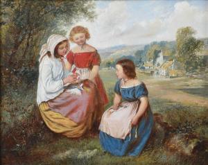 COLLINSON James 1825-1881,The Toy Doll - three young girls in a Summer lands,Tennant's GB 2022-04-23