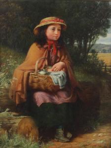 COLLINSON Robert 1832,study of a seated girl with a wicker basket and co,Denhams GB 2019-11-20