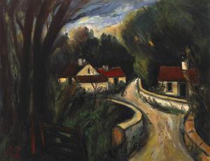 COLLIS Peter 1929-2012,RED ROOFED COTTAGES IN A LANDSCAPE,Whyte's IE 2013-05-27