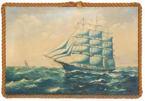COLLUM Wendell F 1900-1900,Three-masted ship at sea,Eldred's US 2014-01-25