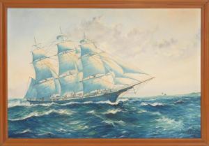 COLLUM Wendell F 1900-1900,Three-masted ship off the coast,Eldred's US 2014-01-25