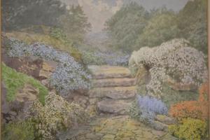 COLLYER Margaret H,A summer garden scene with central stone,Fieldings Auctioneers Limited 2013-01-12