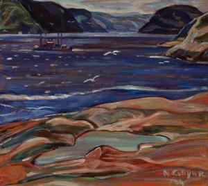 COLLYER Nora Frances Elizab 1898-1979,Ferry, Saguenay River,1964,Heffel CA 2023-04-27