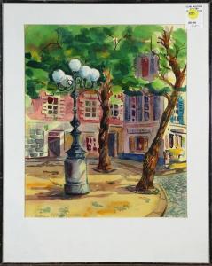 Colmant Hopkins,Street Scene with Trees,Clars Auction Gallery US 2018-08-11