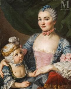 COLSON Jean François Gilles 1733-1803,Jeune mère et son enfant,Millon & Associés FR 2023-04-21