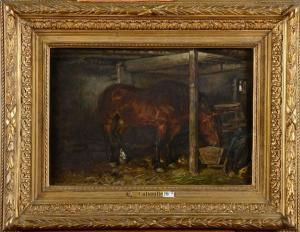 COLSOULLE Gustaaf 1843-1895,Cheval à l’’écurie,VanDerKindere BE 2013-09-10