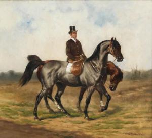 COLSOULLE GUSTAVE 1843-1895,Ruiter met twee paarden,Bernaerts BE 2019-03-19