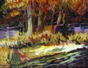 COLTON ALFRED STANLEY 1921-2012,Autumn on the Nicomekl,1993,Westbridge CA 2016-07-21