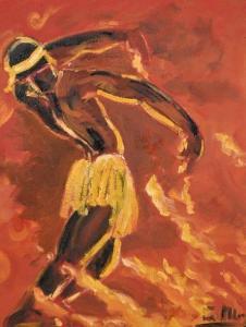 COMBES charles alfonse 1891-1968,Danseur au pagne jaune,Etienne de Baecque FR 2020-12-10