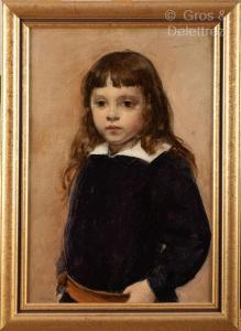 COMERRE Leon Francois 1850-1916,Portrait d\’enfant au col blanc,Gros-Delettrez FR 2023-10-02