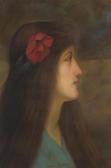 COMERRE Leon Francois 1850-1916,Profil de femme au coquelicot,Dogny Auction CH 2015-12-01