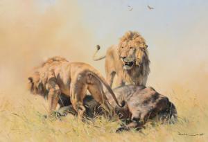 COMMONS Donald George Grant 1855-1942,Lions in a landscape  The Kill,Dreweatts GB 2017-06-27