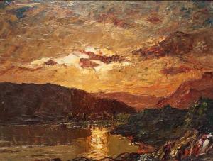 COMMUNAL Joseph Victor 1876-1962,Coucher de soleil, Lac du Bourget, près de Chambér,Sadde 2017-06-12
