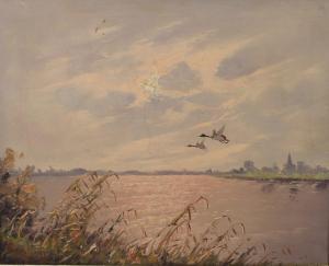 COMPLOJ Heinrich 1879-1967,Ducks over the Meer,Batemans Auctioneers & Valuers GB 2018-02-03