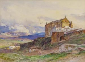 COMPTON Edward Harrison 1881-1960,Vast South Italian Landscape with Monastery,Van Ham DE 2016-05-13
