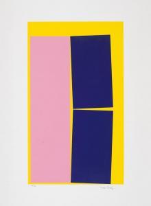 COMTOIS Louis 1945-1990,Pink and Purple on Yellow,1970,Heffel CA 2022-01-27
