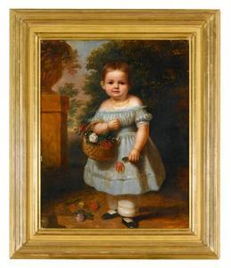 CONARROE GEORGE WASHINGTON 1803-1882,Portrait of a little girl in a blue dress,Freeman US 2009-04-19