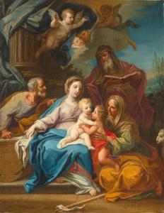 CONCA Sebastiano 1680-1764,S Sainte Famille avec sainte Elisabeth, saint Jean,Aguttes FR 2023-11-29