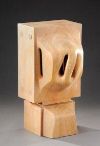 CONDE Candido 1920-2004,Sculpture de forme libre en chêne cerusé,1991,Aguttes FR 2012-04-13