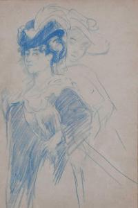 CONDER Charles Edward,Studies of Stella (the artist's wife) wearing a ha,Woolley & Wallis 2023-12-13