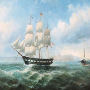 CONDOY William 1900-1900,A frigate at sea,Bruun Rasmussen DK 2015-11-30