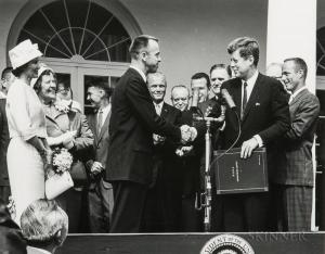 CONGER DEAN 1927,President Kennedy congratulates astronaut Alan She,1961,Skinner US 2017-11-02