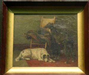 CONNARD Charlotte E 1800-1800,HUNTING DOGS AWAITING THEIR MASTER,William Doyle US 2005-02-15