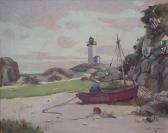 CONNAVALE Robert 1900-1900,Coastal Scene with Lighthouse,1950,Rachel Davis US 2007-09-15