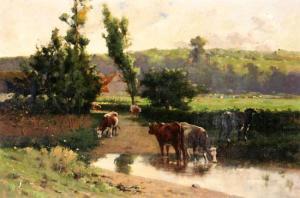 CONNELL Edwin D. 1859-1923,Cows Watering,1896,Weschler's US 2013-12-06