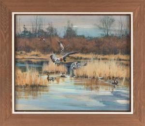CONNOLLY Howard 1903-1990,Ducks Coming In,Eldred's US 2022-11-03