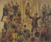Conor William 1881-1968,ENTERTAINING THE CINEMA QUEUE,Ross's Auctioneers and values IE 2007-12-05