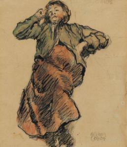 Conor William 1881-1968,STUDY OF A SHAWLIE,1908,Ross's Auctioneers and values IE 2024-04-17